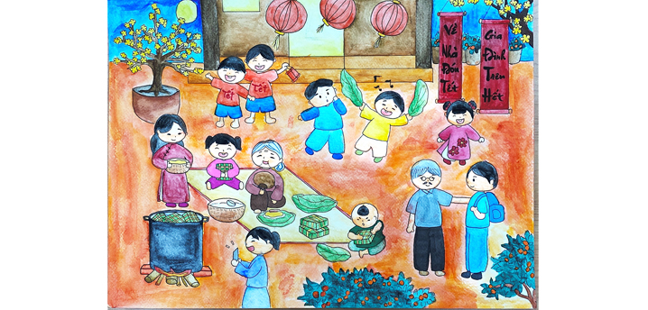 Hội thi vẽ tranh theo chủ đề Tết Việt 2021 - Tranh vẽ số 11